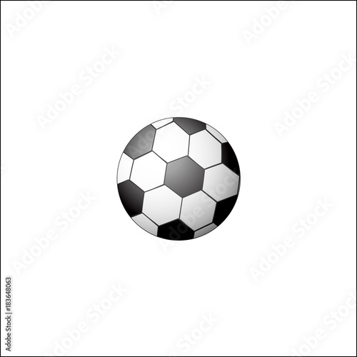 Traditional soccer  football ball  realistic vector illustration isolated on white background. Flat style realistic black and white soccer  football ball