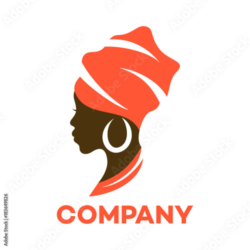 Beautiful African woman logo