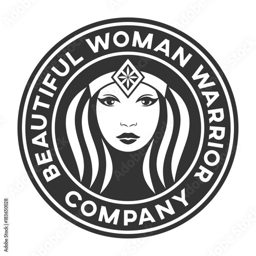 Beautiful warrior woman logo