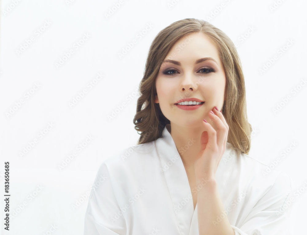 Beauty portrait of young and attractive girl. Make-up and cosmetics concept. Beauty portrait of young and attractive girl. Make-up and cosmetics concept.