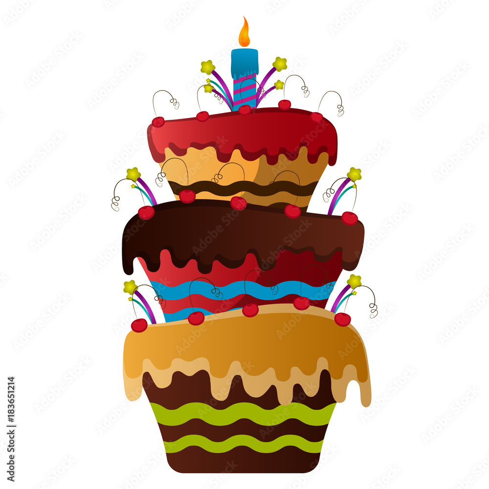 Isolated birthday cake Isolated birthday cake