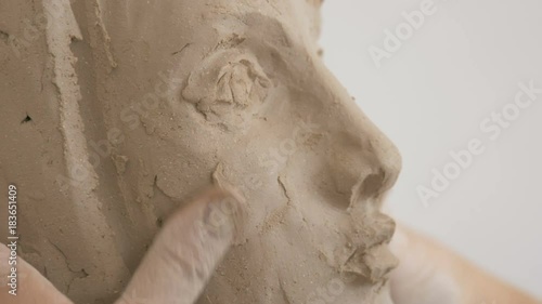 A sculpture made of clay.