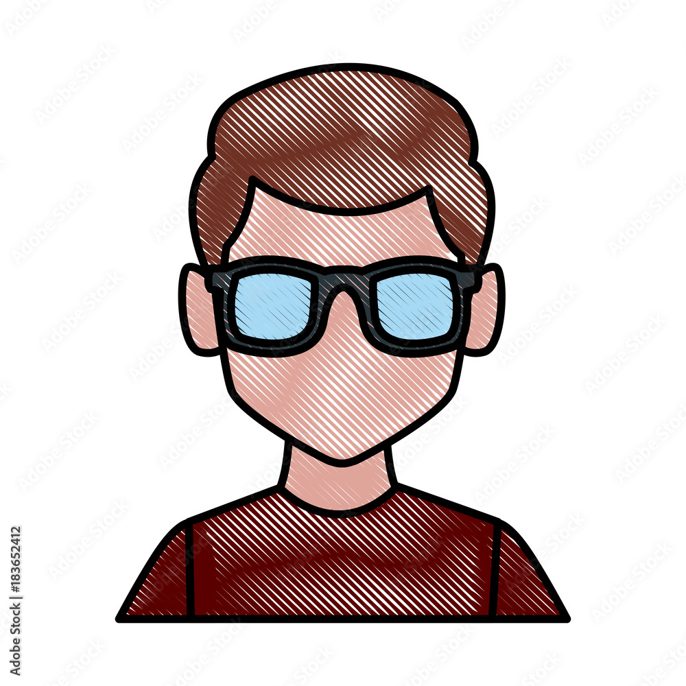 Man with sunglasses profile icon vector illustration graphic design Man with sunglasses profile icon vector illustration graphic design