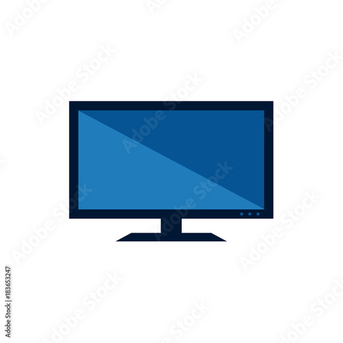 Modern LCD, TV set, television, HDTV, computer screen household appliance, flat style vector illustration isolated on white background. Flat style front view LCD television, TV set, monitor, display