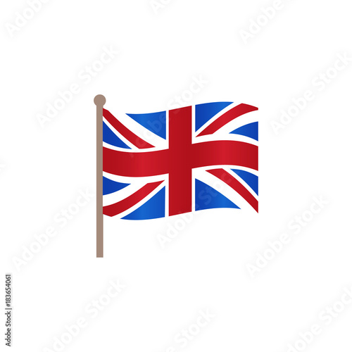 vector flat great britain, united kingdom union jack flag icon. Isolated illustration on a white background. English national cultural state symbol for your design