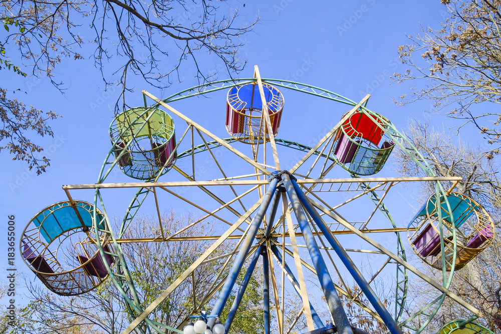 Ferris wheel. Ferris wheel in the city park.