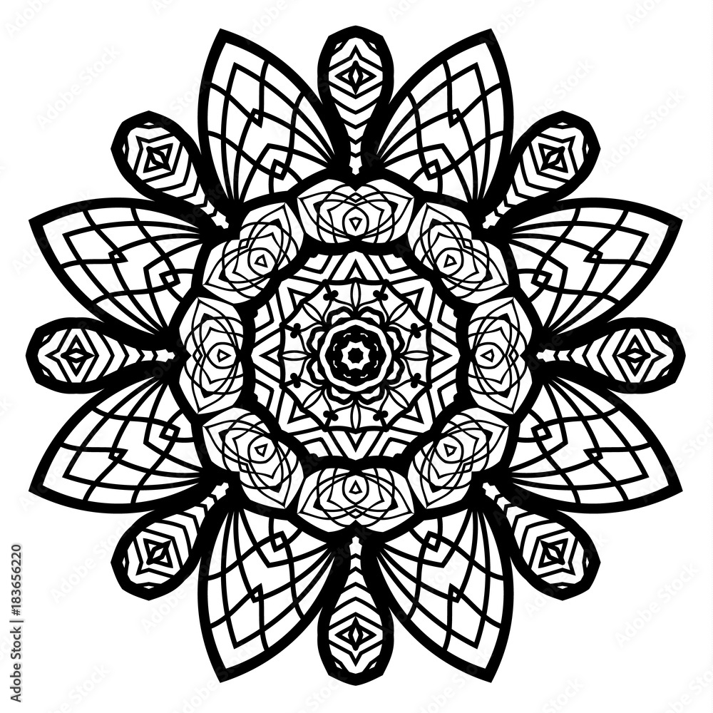 Fototapeta premium Flower Mandala. Vintage decorative elements.