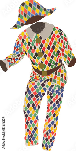 costume manichino di arlecchino