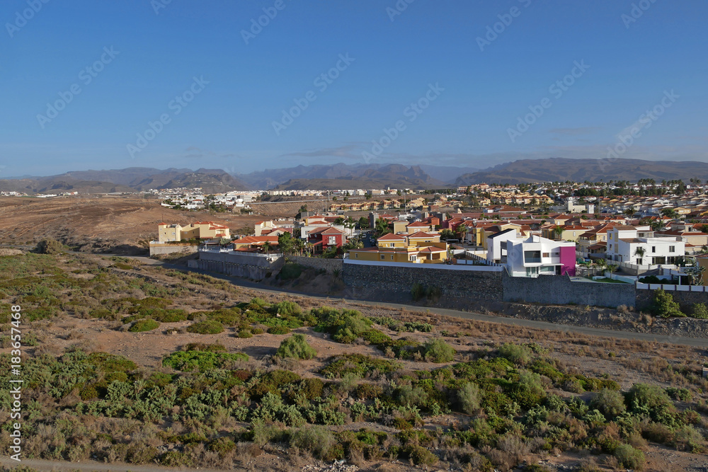 Partial view of the district of sonnenland, Playa of the Ingles on gran canaria, Spain