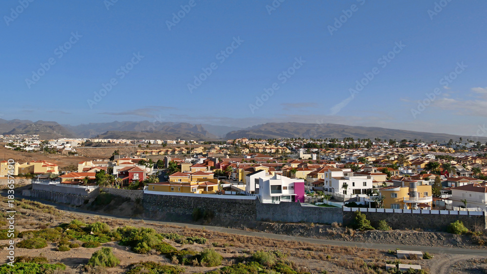 View of the district of sonnenland, Playa of the Ingles on gran canaria, Spain