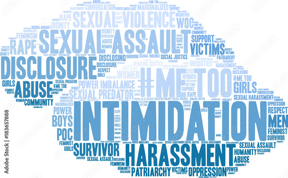 Intimidation Word Cloud on a white background. Intimidation Word Cloud on a white background.