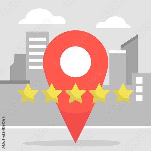 Red pin sign