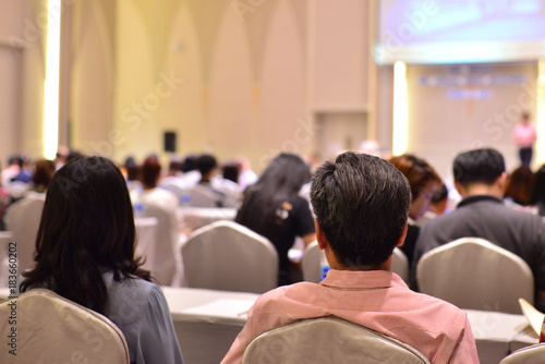 Speaker at Business Conference and Presentation. Audience in the conference hall. Business and Entrepreneurship.