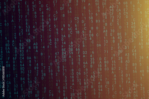 Background of the hexadecimal code. Vector illustration.