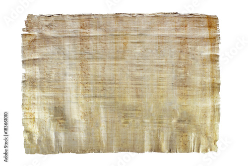 a sheet of natural Egyptian papyrus, created by authentic technology, isolated