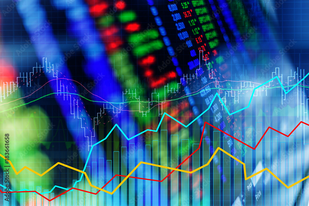 financial stock market graph chart of stock market investment trading screen financial stock market graph chart of stock market investment trading screen