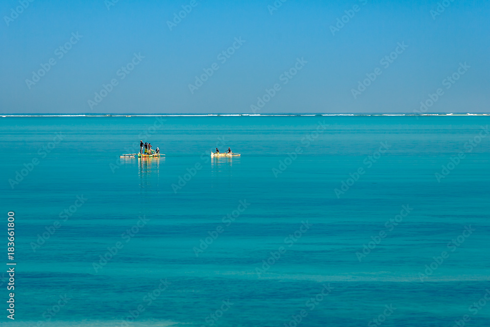 Obraz premium Fishing scene of Malagasy fishermen