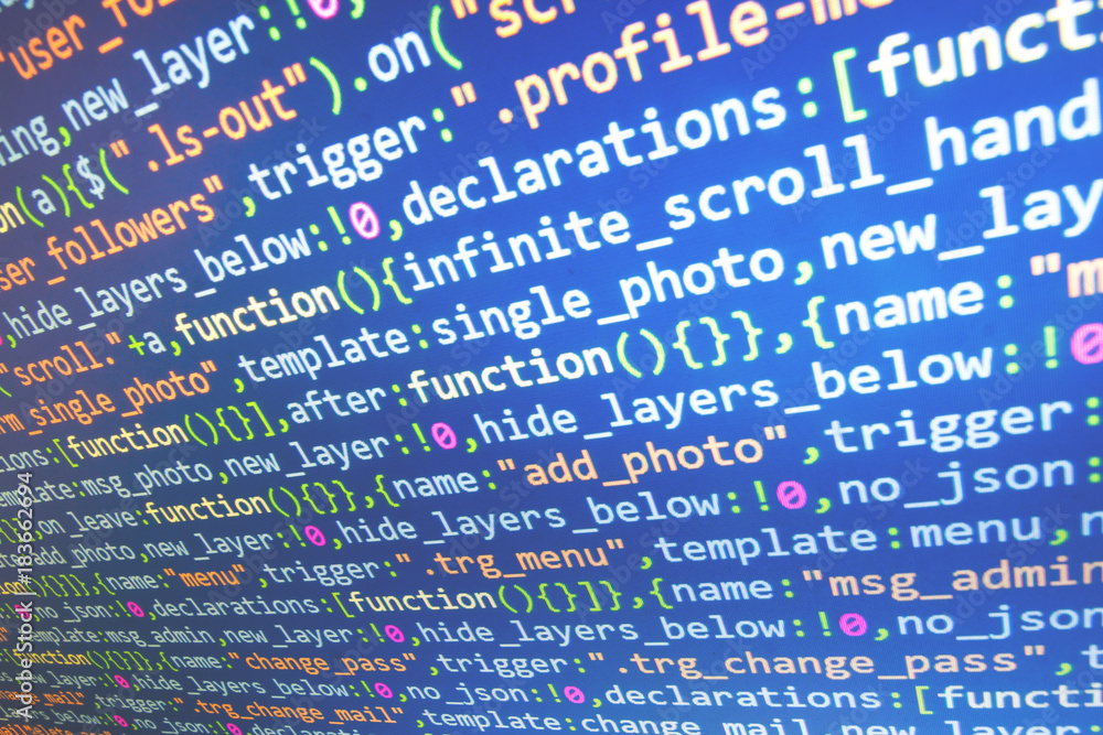 Desktop Source Code Technology Background Developer Stock Photo