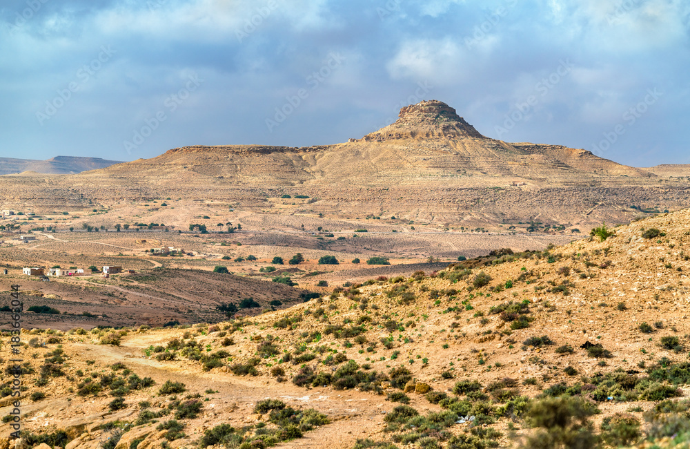Typical South Tunisian landscape at Ksar Ouled Soltane near Tataouine Typical South Tunisian landscape at Ksar Ouled Soltane near Tataouine
