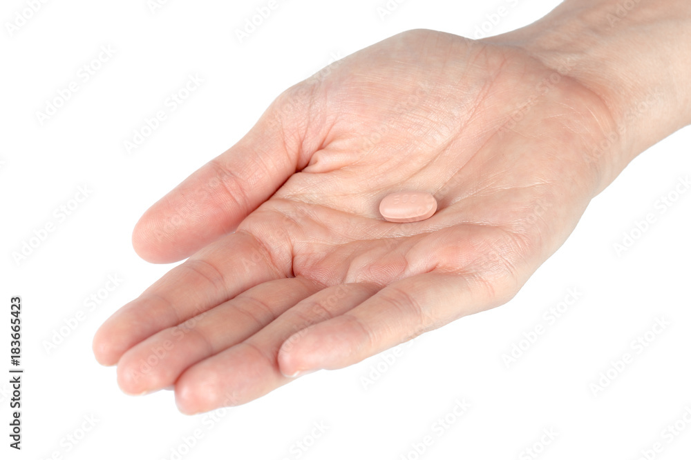 pills in woman hand pills in woman hand
