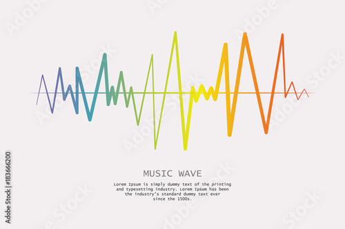 Music wave player logo. Colorful equalizer element. Isolated design symbol. Vector Illustration