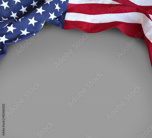 USA flag on grey