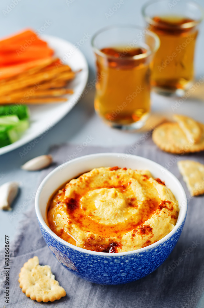 Pumpkin chickpeas hummus with paprika Pumpkin chickpeas hummus with paprika
