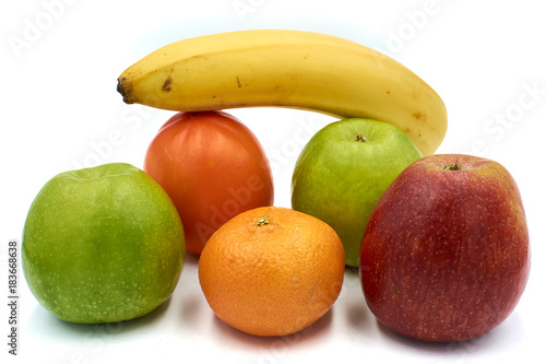 Fresh Fruits on White