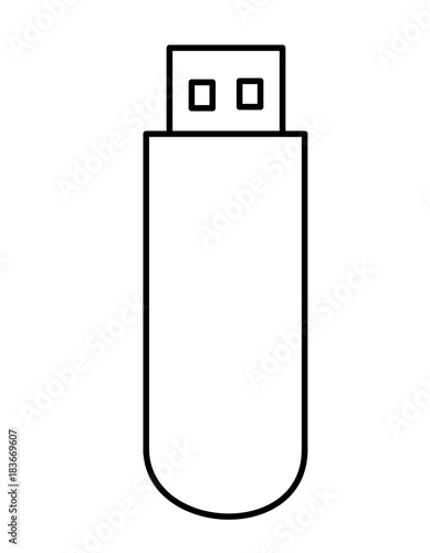 USBメモリ(線画)