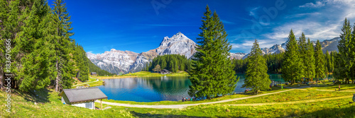 Arnisee lake in Swiss Alps  Canton of Uri  Switzerland