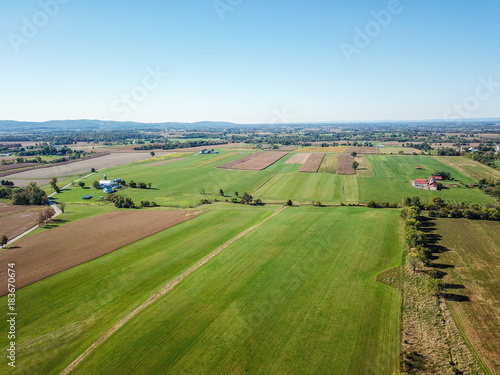 Aerial of Farmland in Dover  Pennsylvania just south of Harrisburg during Fall