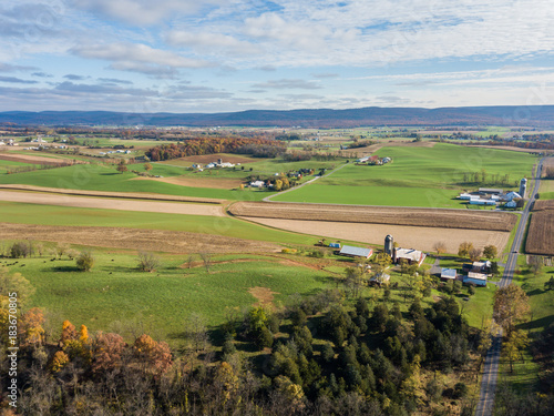 Aerial of Farmland Surrounding Shippensburg, Pennsylvania during late Fall © Christian Hinkle