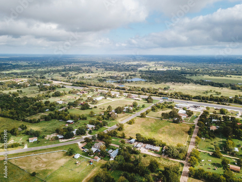 Aerial of the Small Rural Town of Sommerville, Texas Next in Between Houston, and Austin © Christian Hinkle
