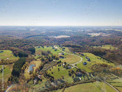Aerials of Country Farm Land in White Hall, Maryland photo