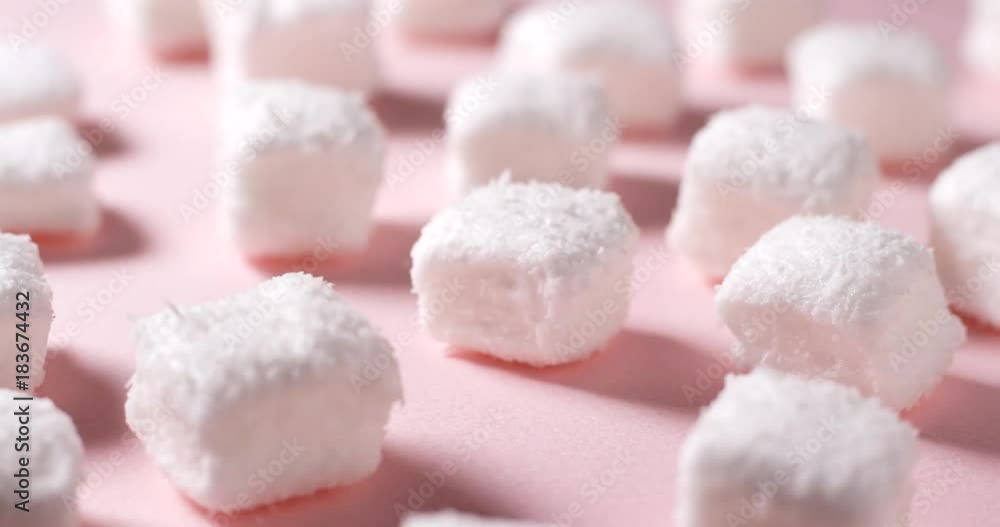 Marshmallow on pink background Marshmallow on pink background