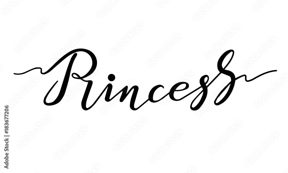 Princess lettering design vector illustration Princess lettering design vector illustration
