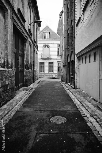 Strada di Arras  Francia. Bianco e nero