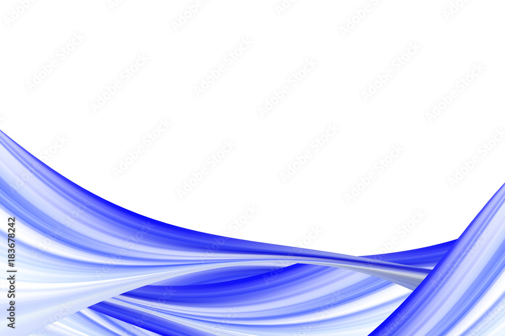 Abstract blue lines Wave white background