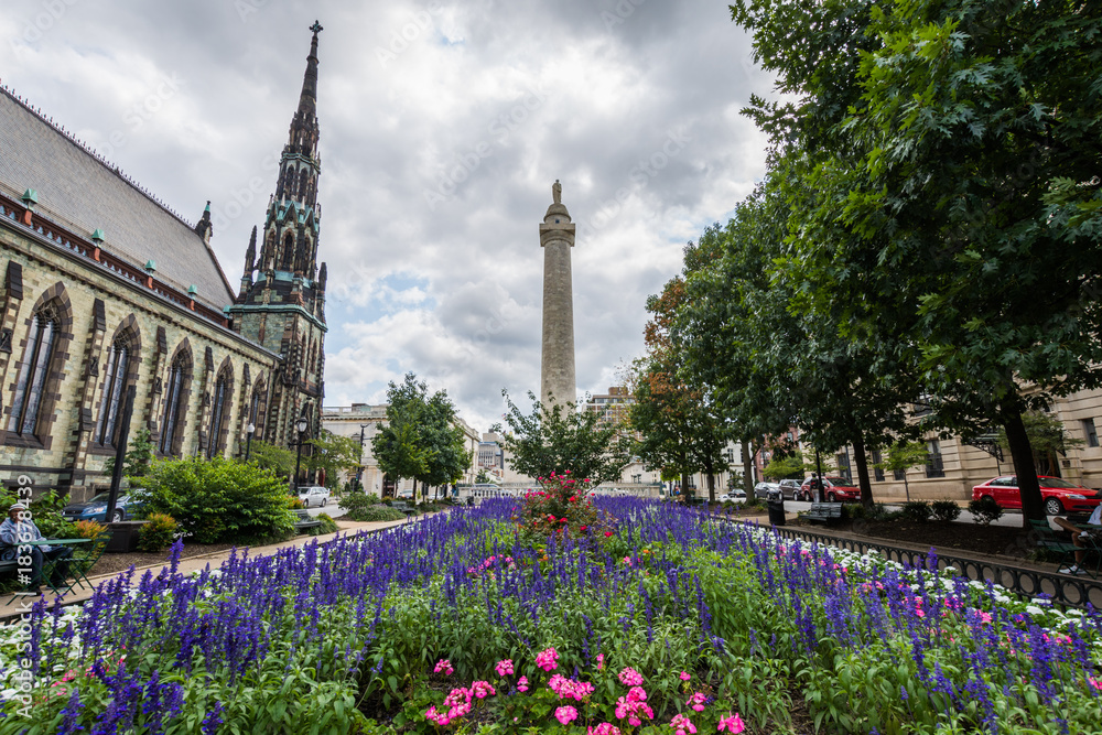 Fototapeta premium Mount Vernon Place Park in Baltimore, Maryland