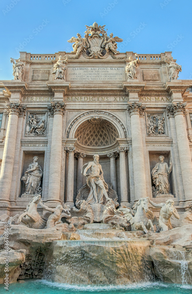 Trevi water fountain in Rome