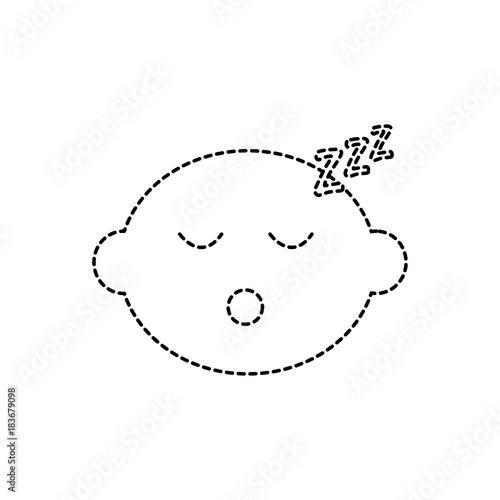 lime or lemon sleeping fruit kawaii icon image vector illustration design  black dotted line