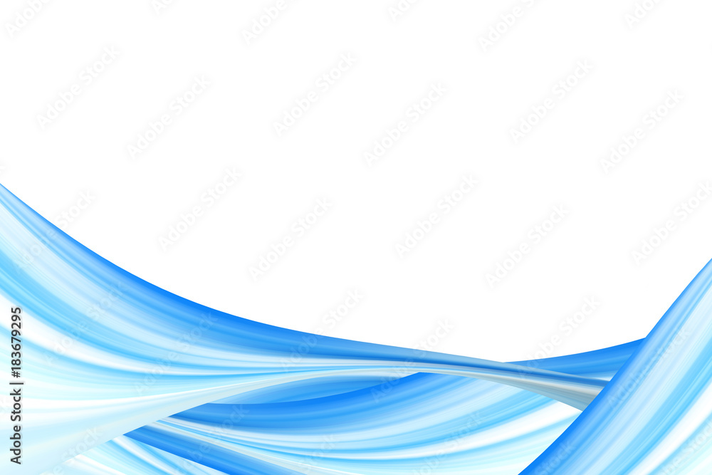 Abstract blue lines Wave white background