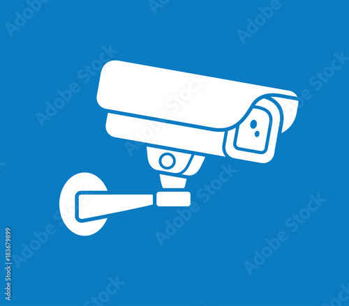 Video surveillance security camera vector icon.
