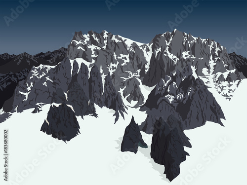 vector Himalaya alps mountains background