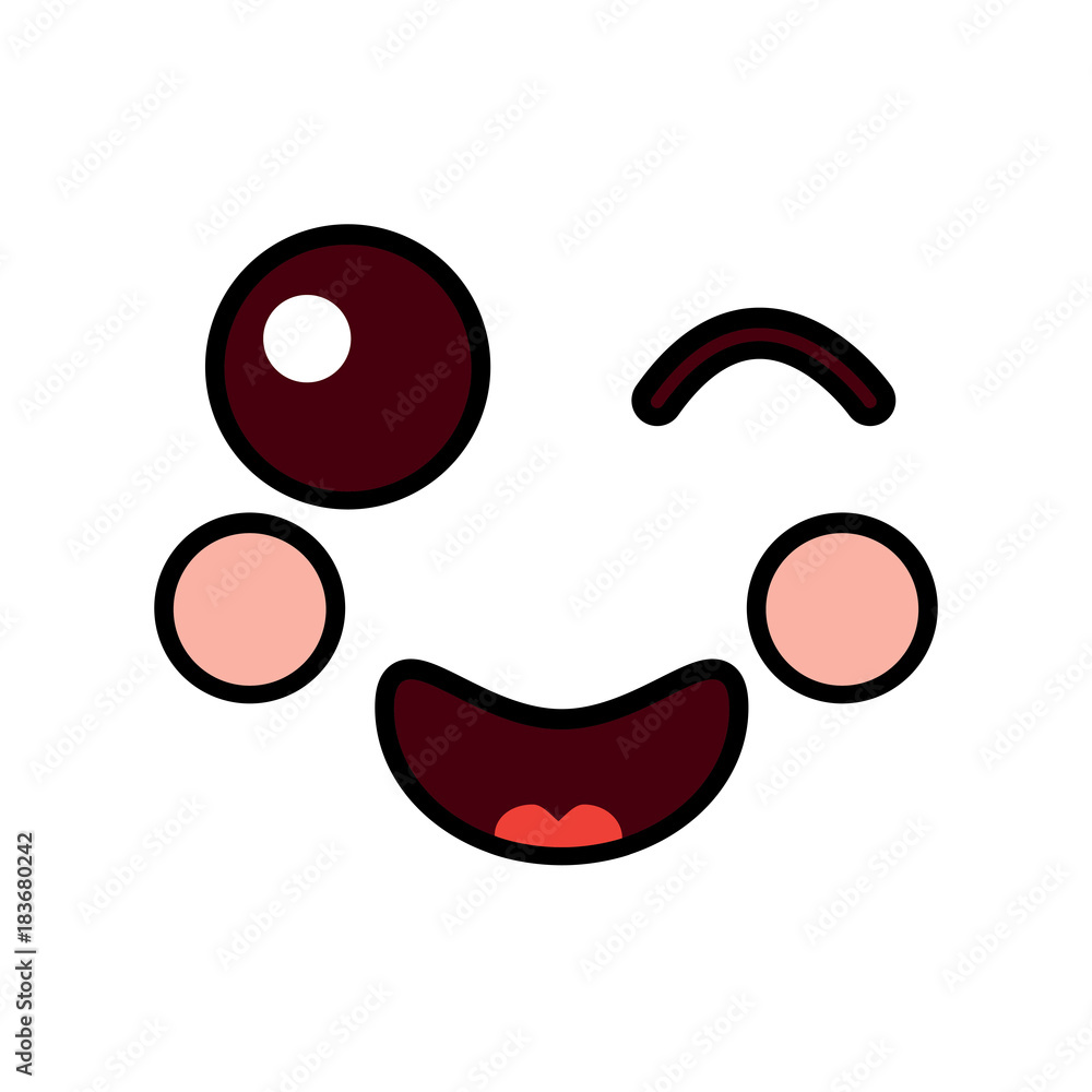 Obraz premium wink happy face emoji icon image vector illustration design 