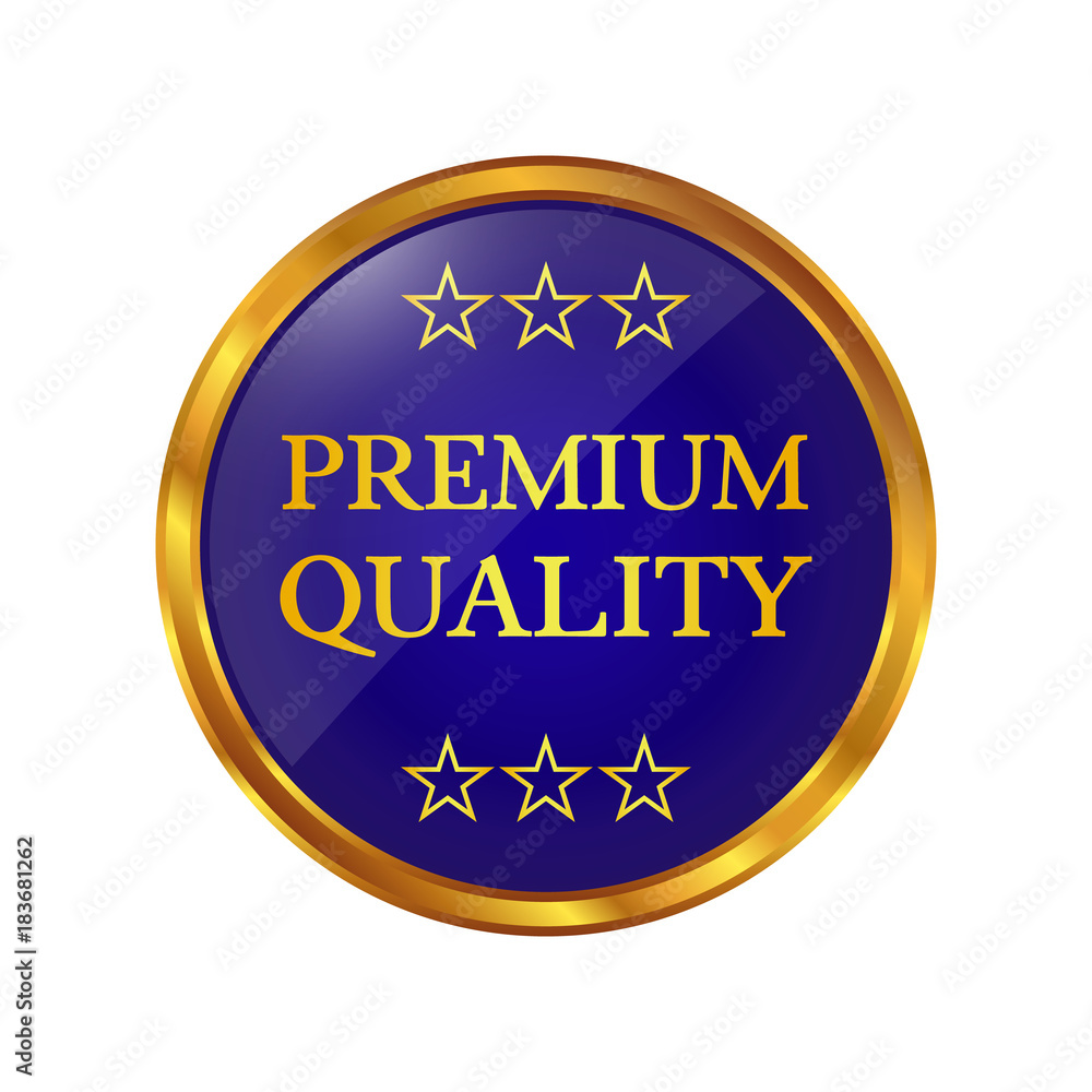 Premium quality label on white background. Premium quality label on white background.