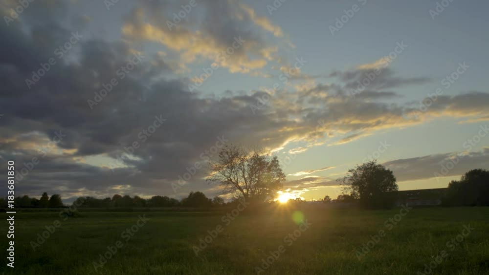Sunset Time lapse over field Sunset Time lapse over field
