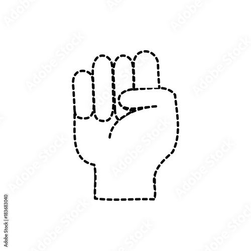 dotted shape hand with oppose gesture symbol communication