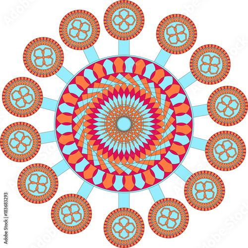 Multicolored flower pattern