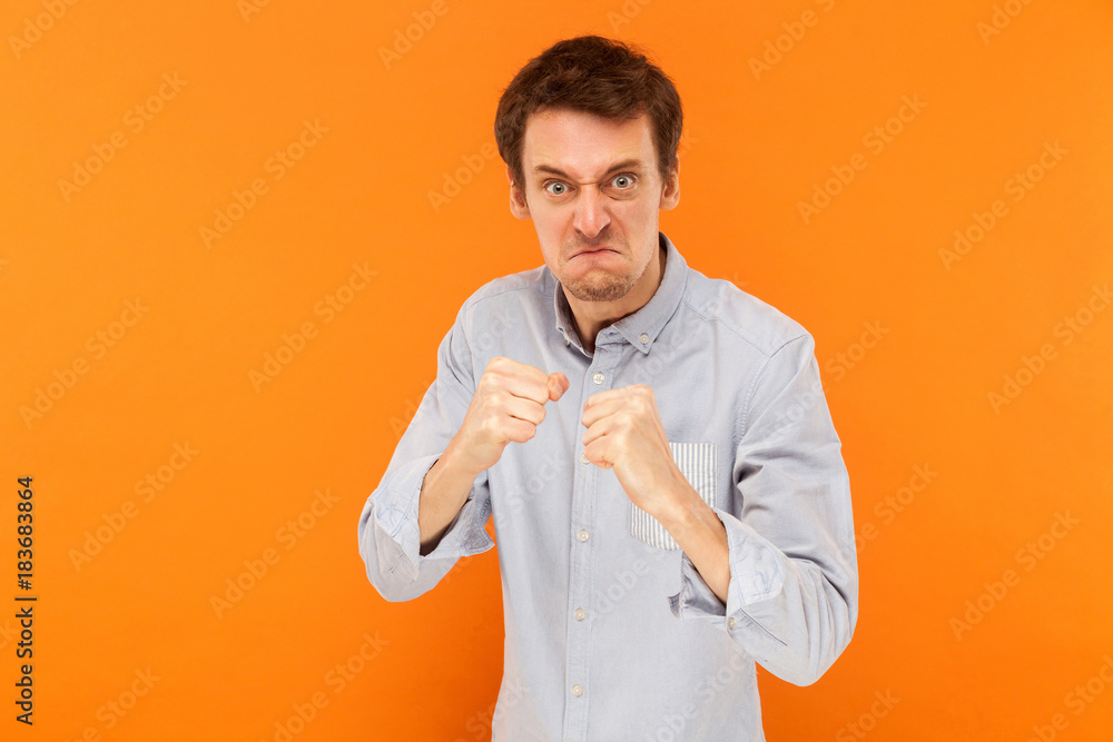 Man ready to fight. Boxing pose. Man ready to fight. Boxing pose.